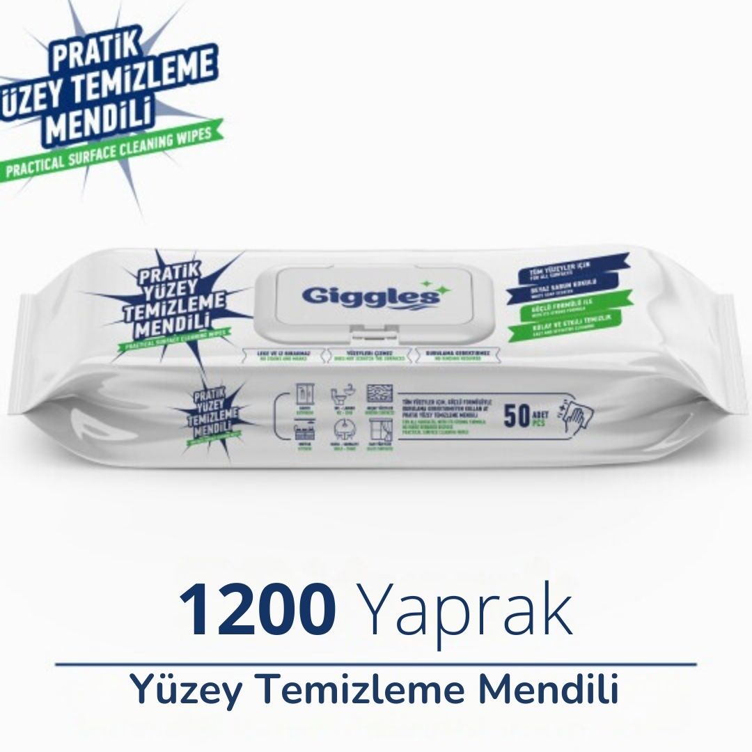 Giggles Pratik Yüzey Temizleme Havlusu 50'li 1 Koli 24 Paket 1200 Havlu